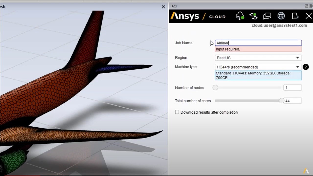 Snapshot 2 of Ansys Cloud - Contact Me