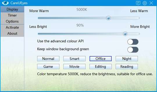 blue light filter - CareUEyes screenshot 1