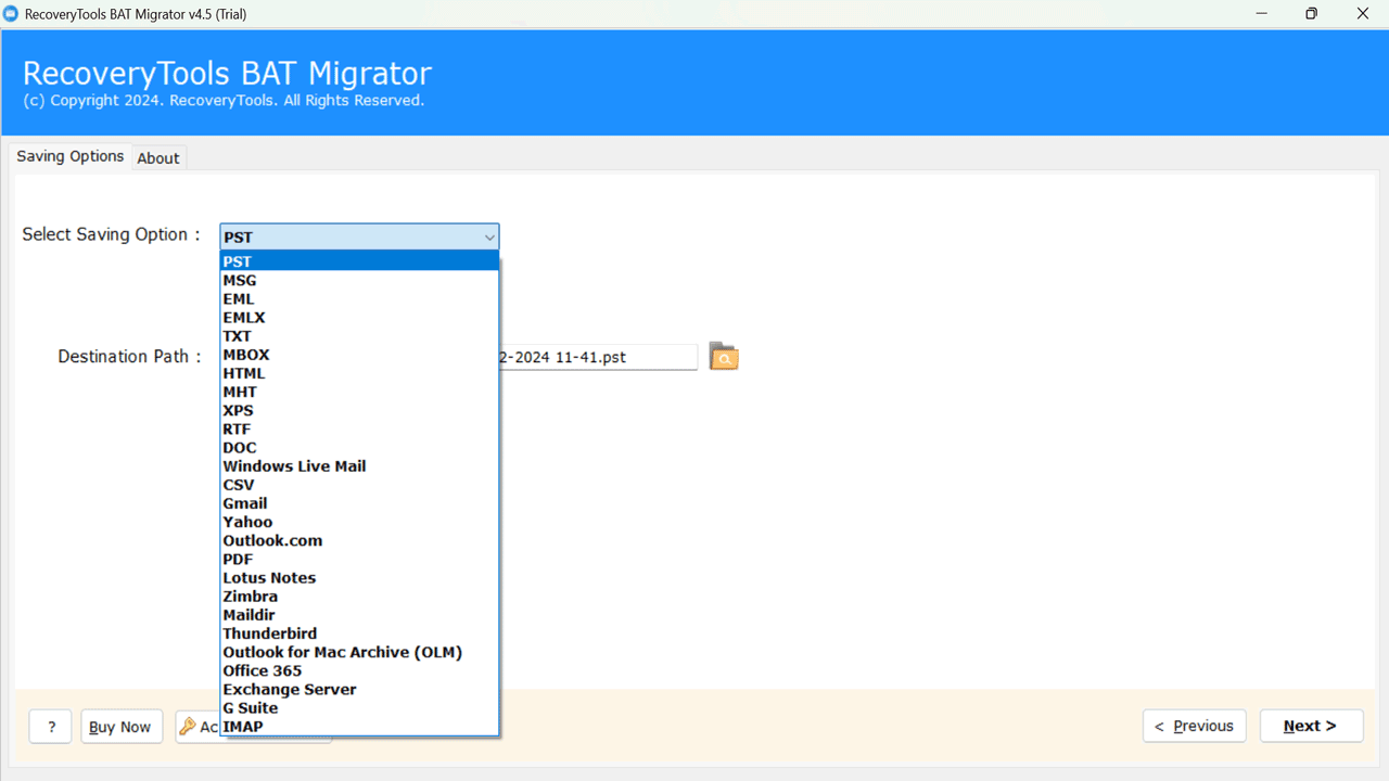 Snapshot 5 of RecoveryTools BAT Migration Tool