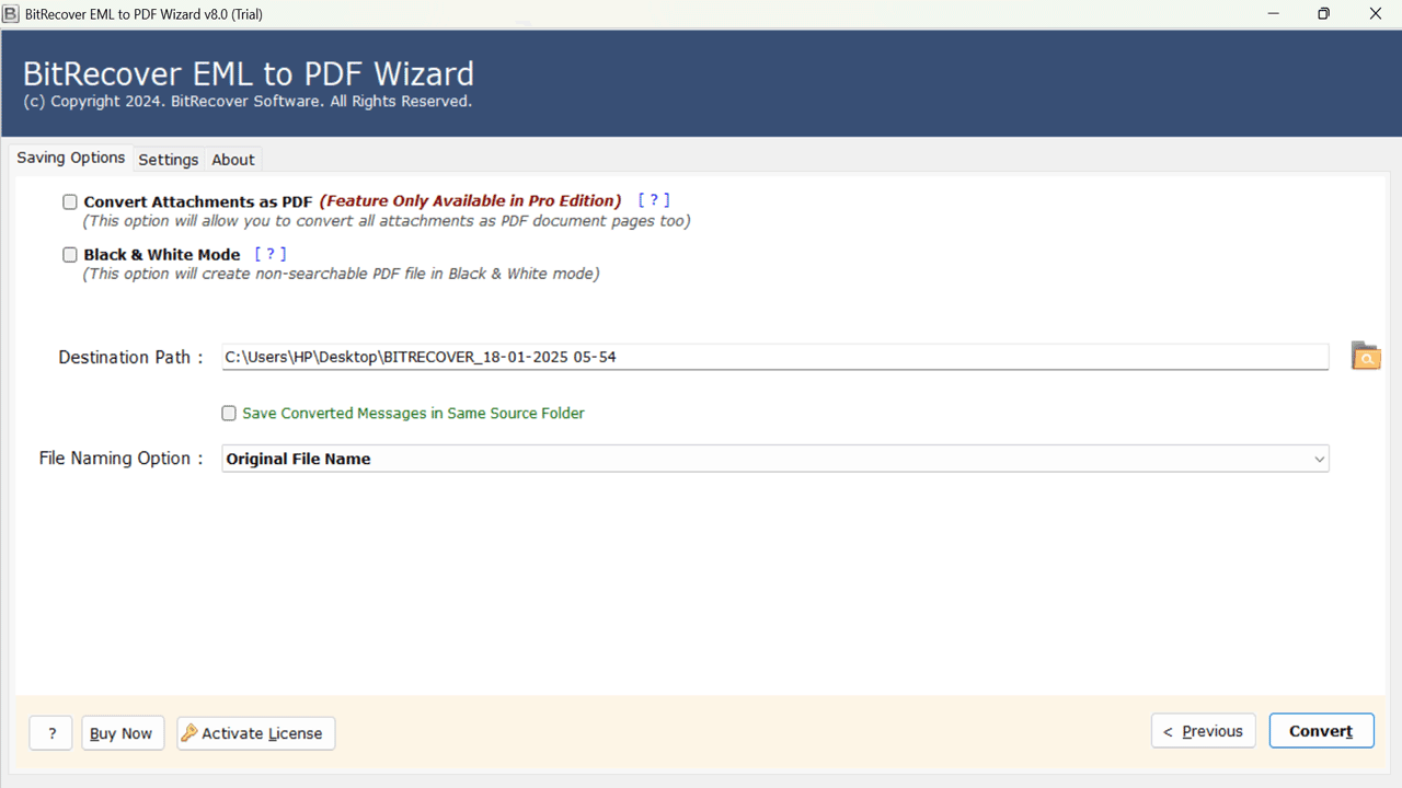 Snapshot 5 of BitRecover EML to PDF Converter