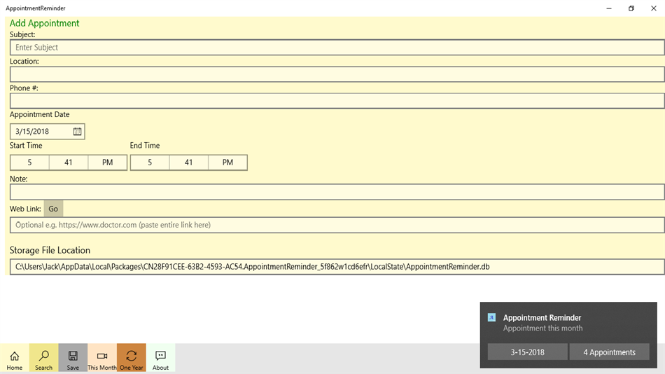 AppointmentReminder (Windows) 由: jhseu01