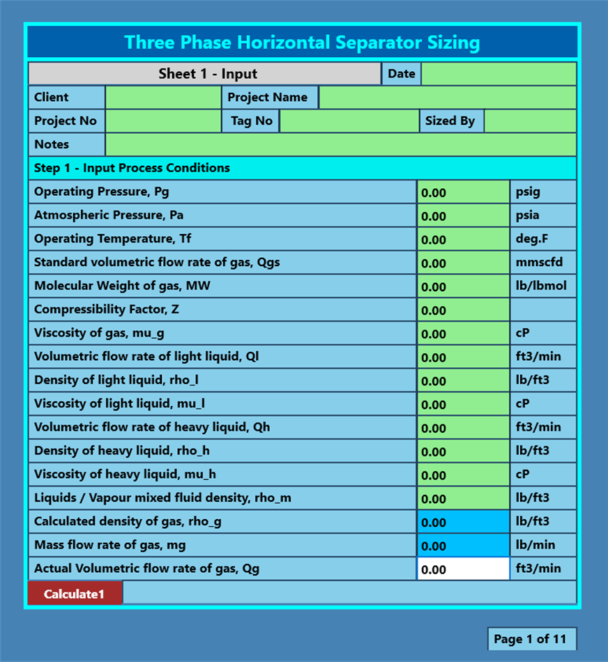 Three Phase Horizontal Separator Sizing (Windows) 由: Engineering-Stream