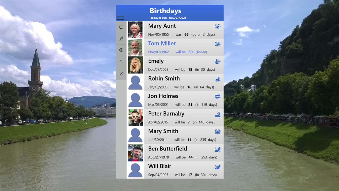 #1. Birthdays App (Windows) โดย: KPSoft