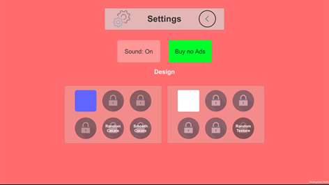 Screenshot: Freischaltbare Designs und Werbung