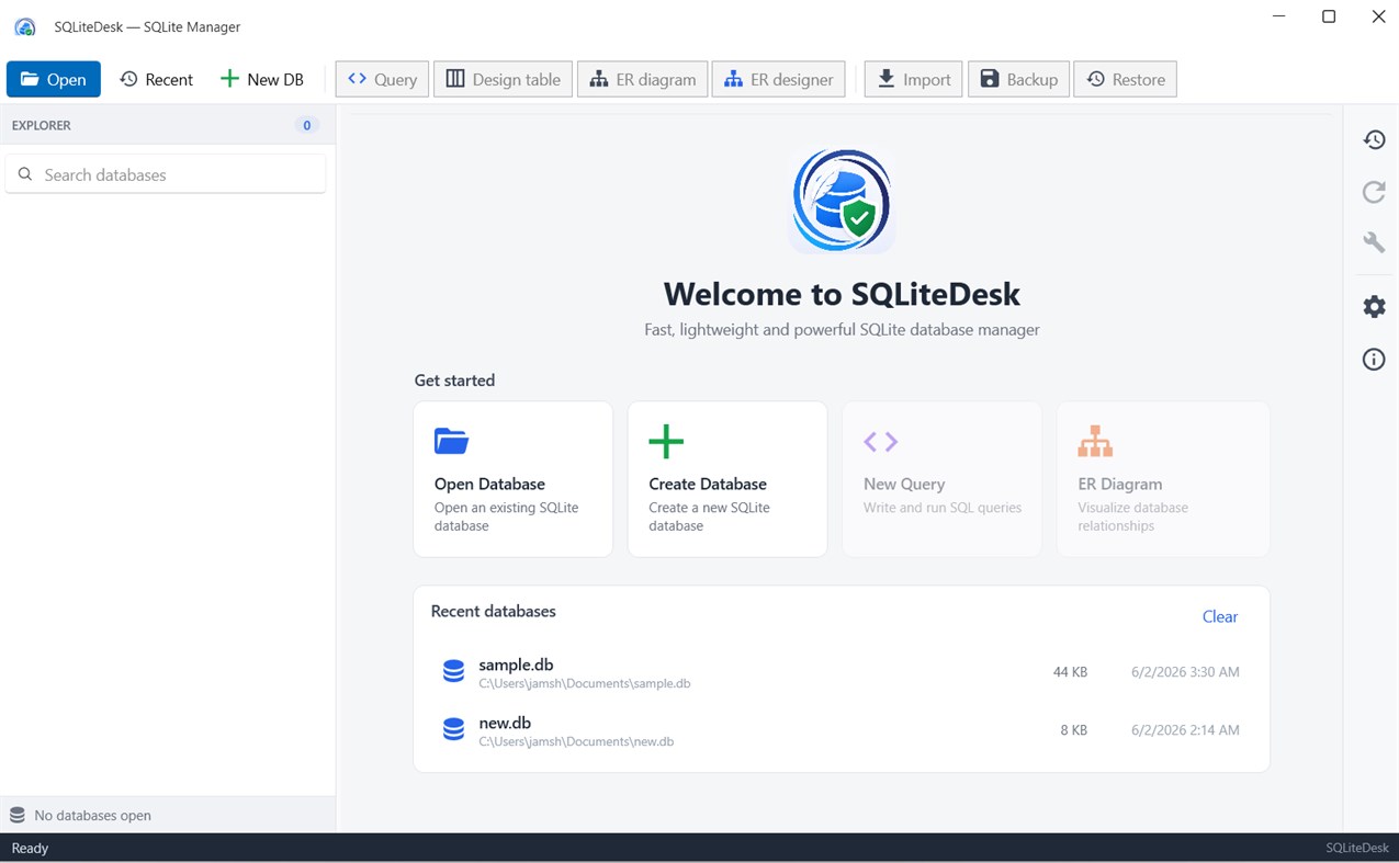 #1. SQLiteDesk (Windows) Od: BackendSide