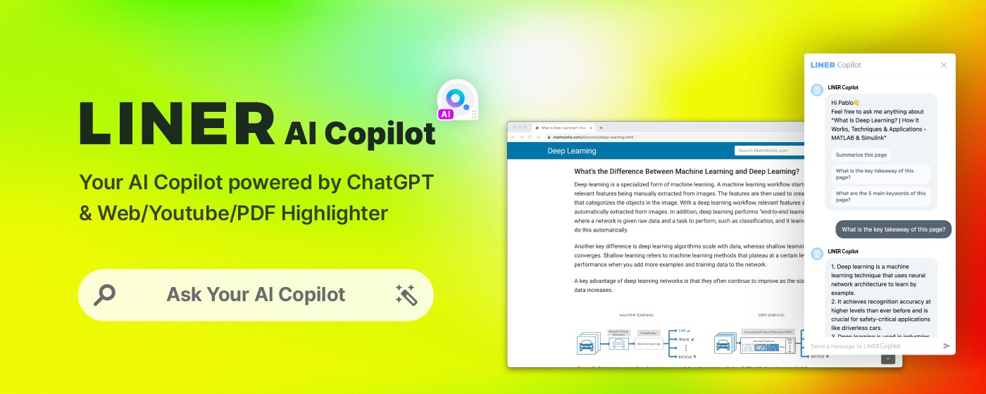 LINER ChatGPT: AI Copilot for Web&YouTube marquee promo image