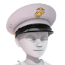 Marine Corps Uniform Peak Cap Hat - Dress White