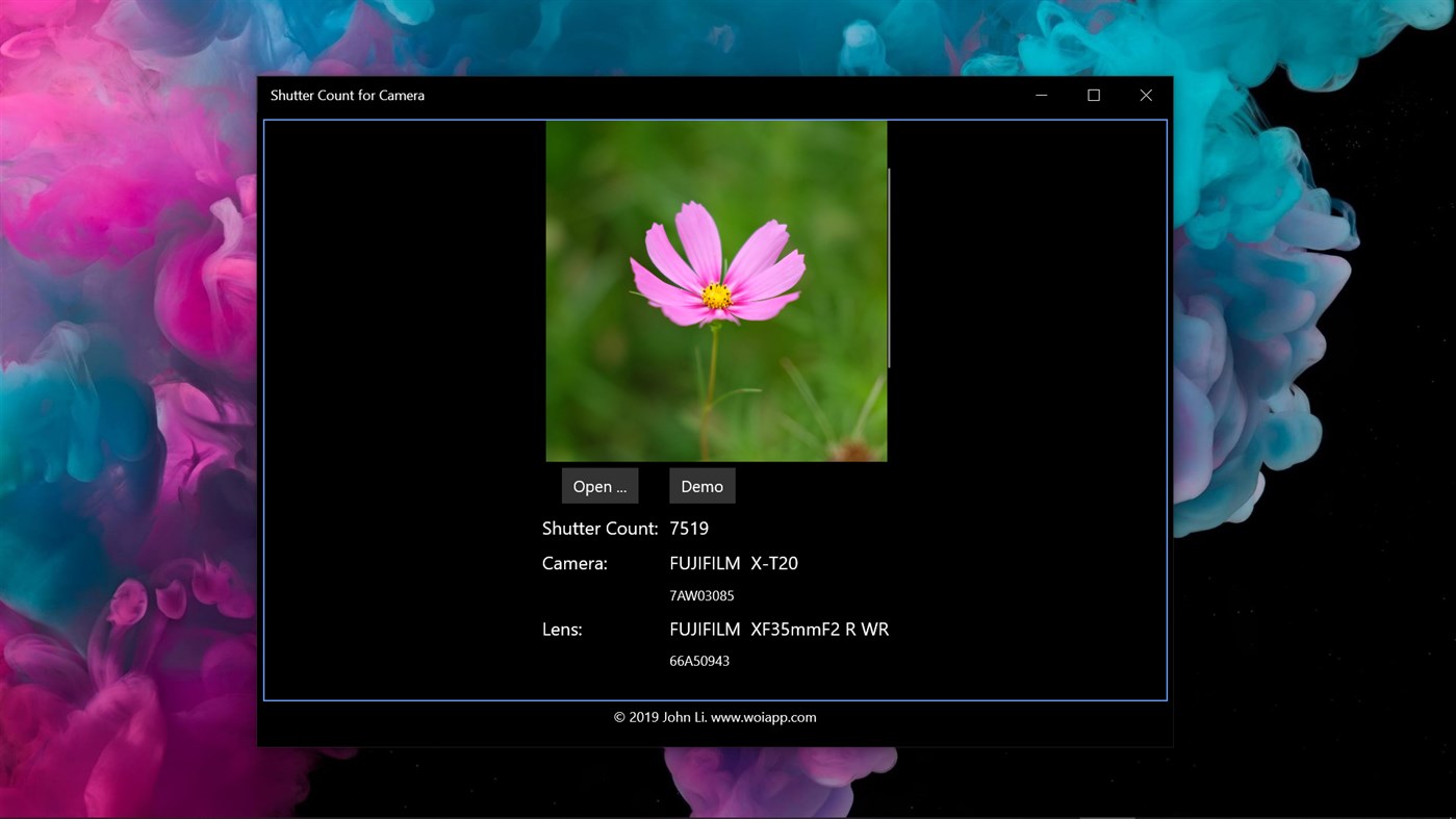 #1. Shutter Count for Camera (Windows) By: John Li