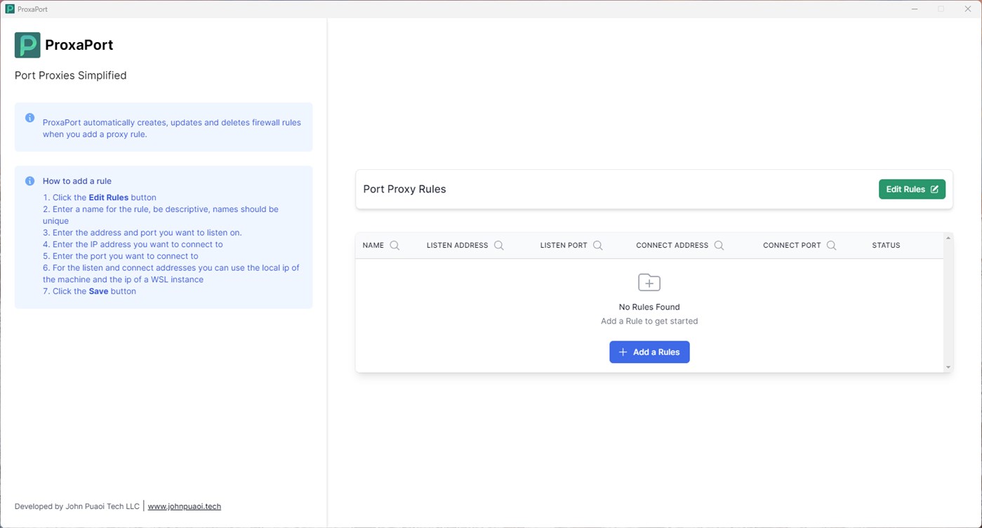 #1. ProxaPort (Windows) 由: John Puaoi Tech LLC