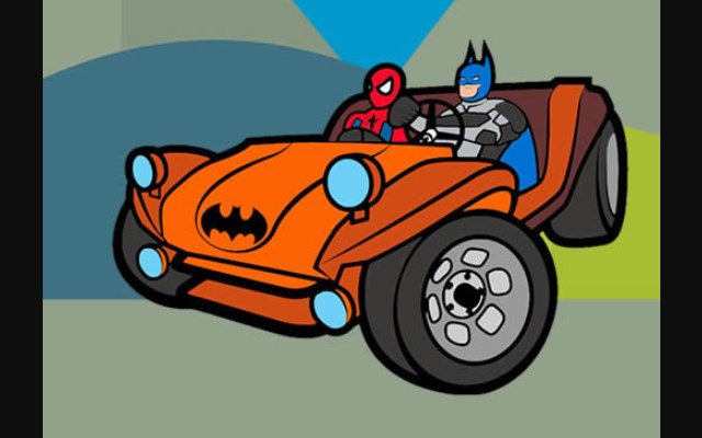 Superhero Cars Coloring Book Game