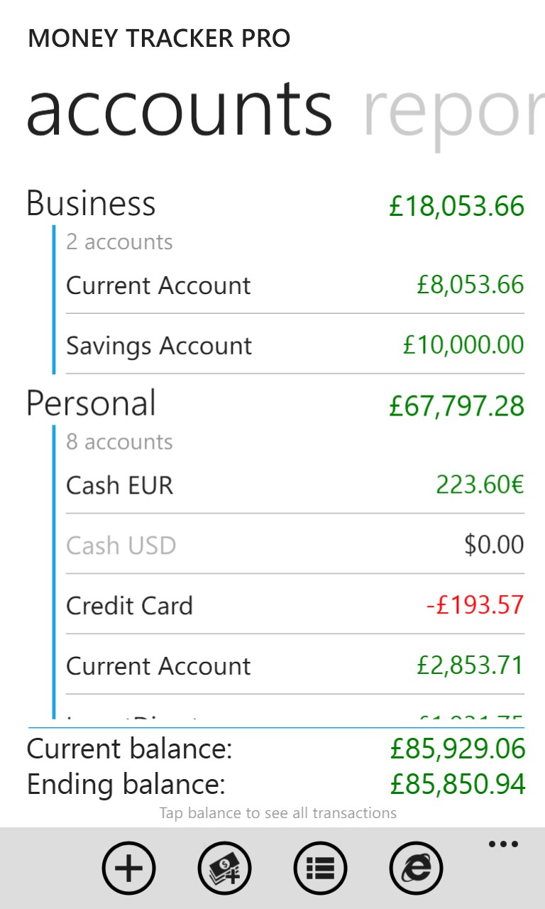 Money Tracker Free for Windows 10 Mobile