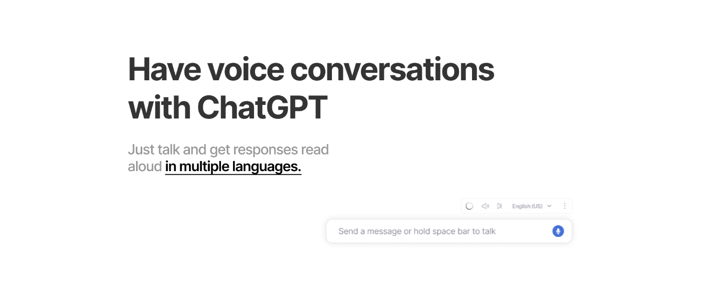 Voice Control for ChatGPT marquee promo image