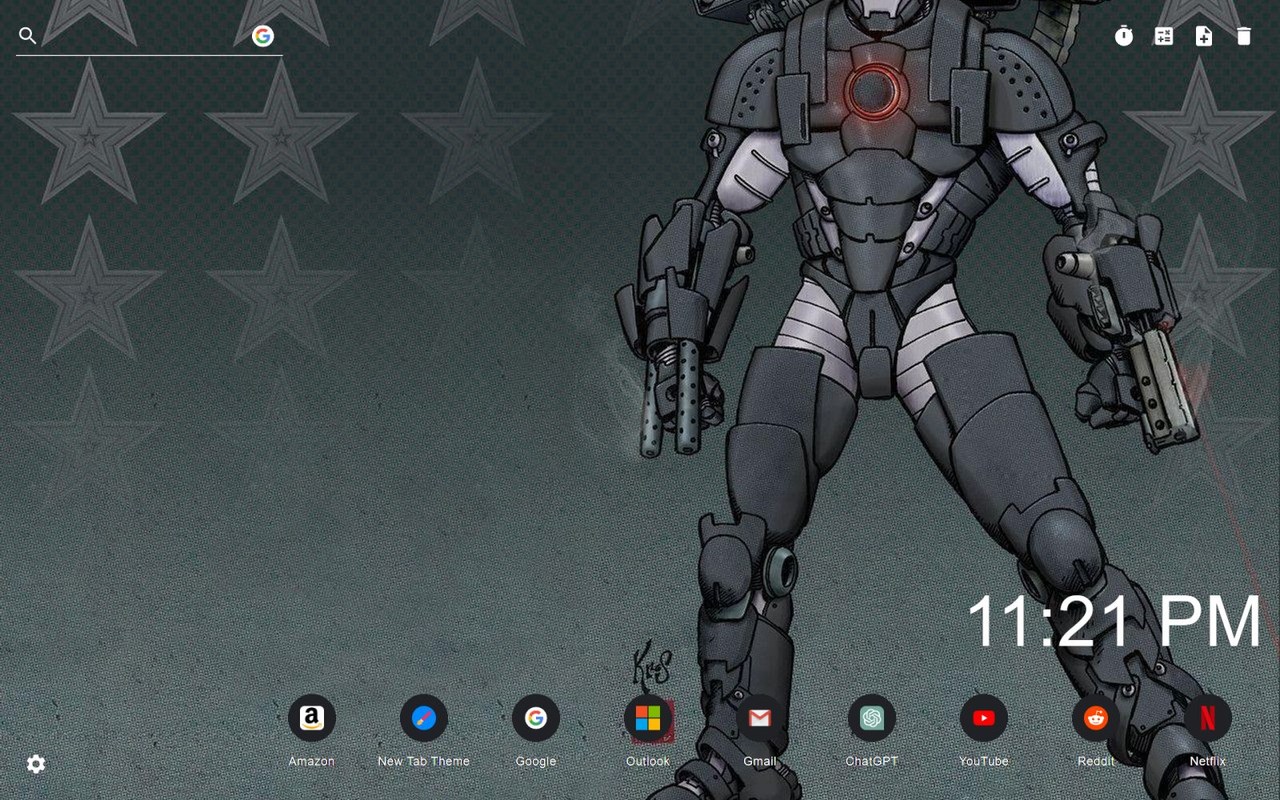 War Machine Wallpaper New Tab