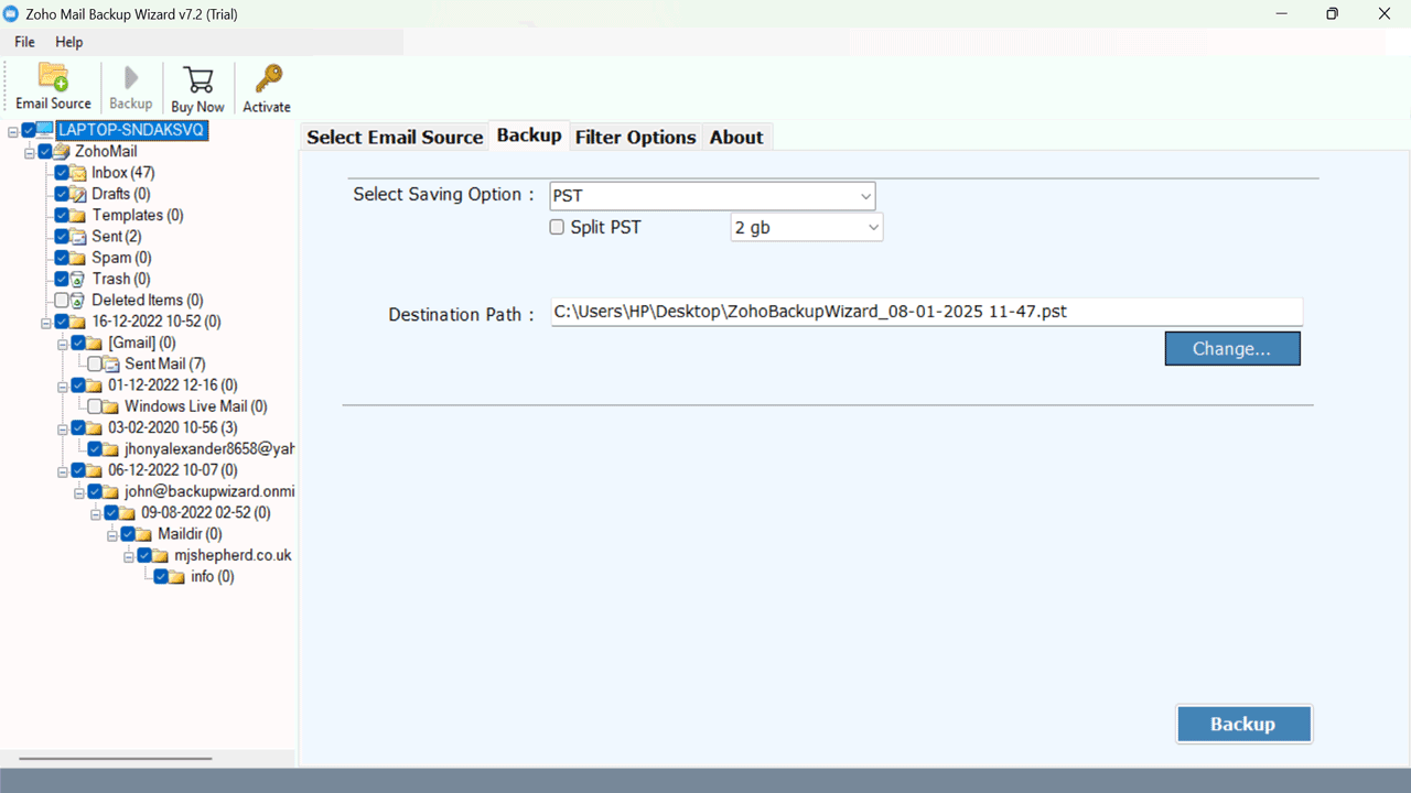 Snapshot 3 of RecoveryTools Zoho Mail Backup Tool