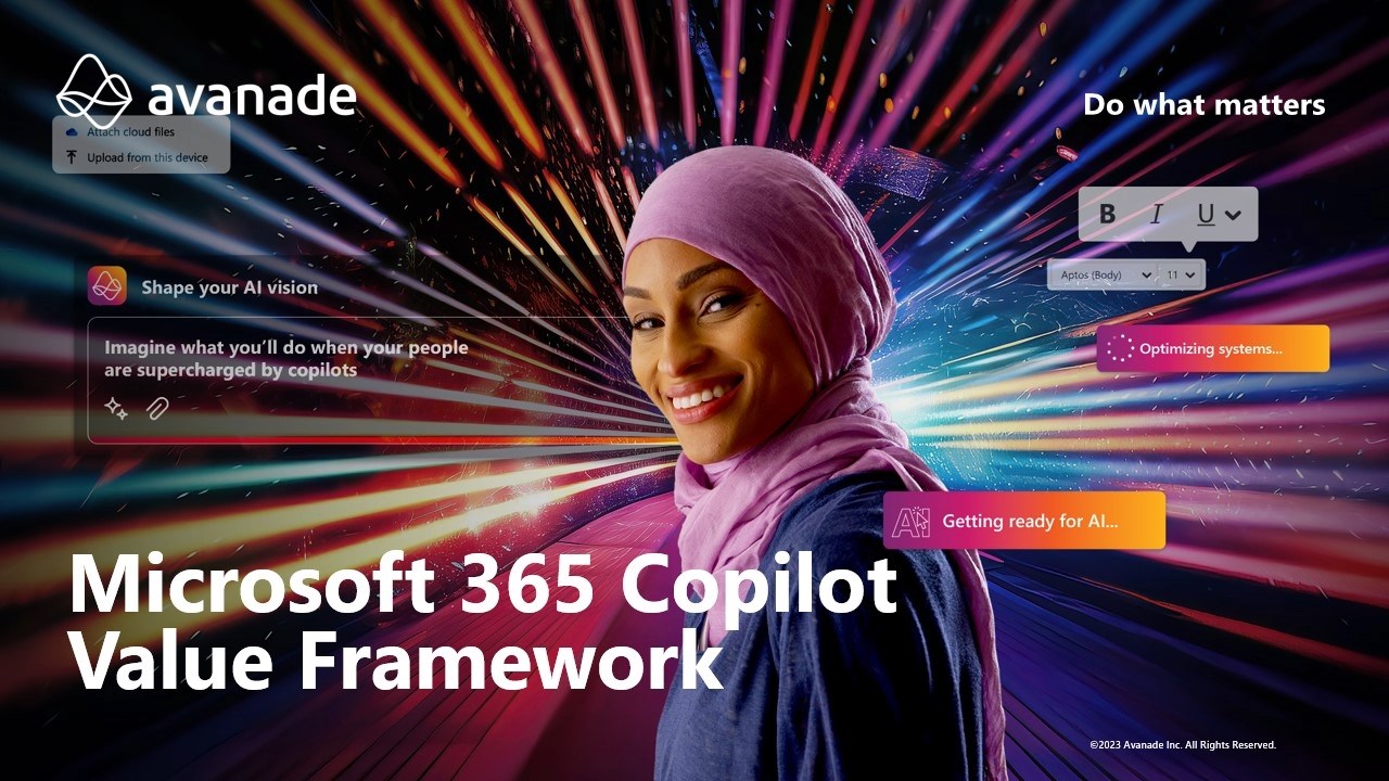Snapshot 1 of Avanade Microsoft 365 Copilot Value Framework 4-wk Imp. FY24