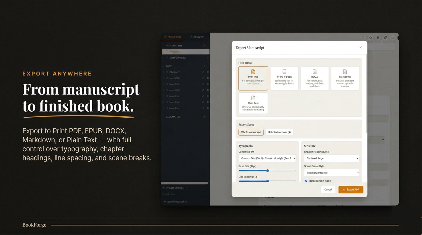 #7. BookForge: Professional Book Writing Studio (Windows) 由: ZK Publishing