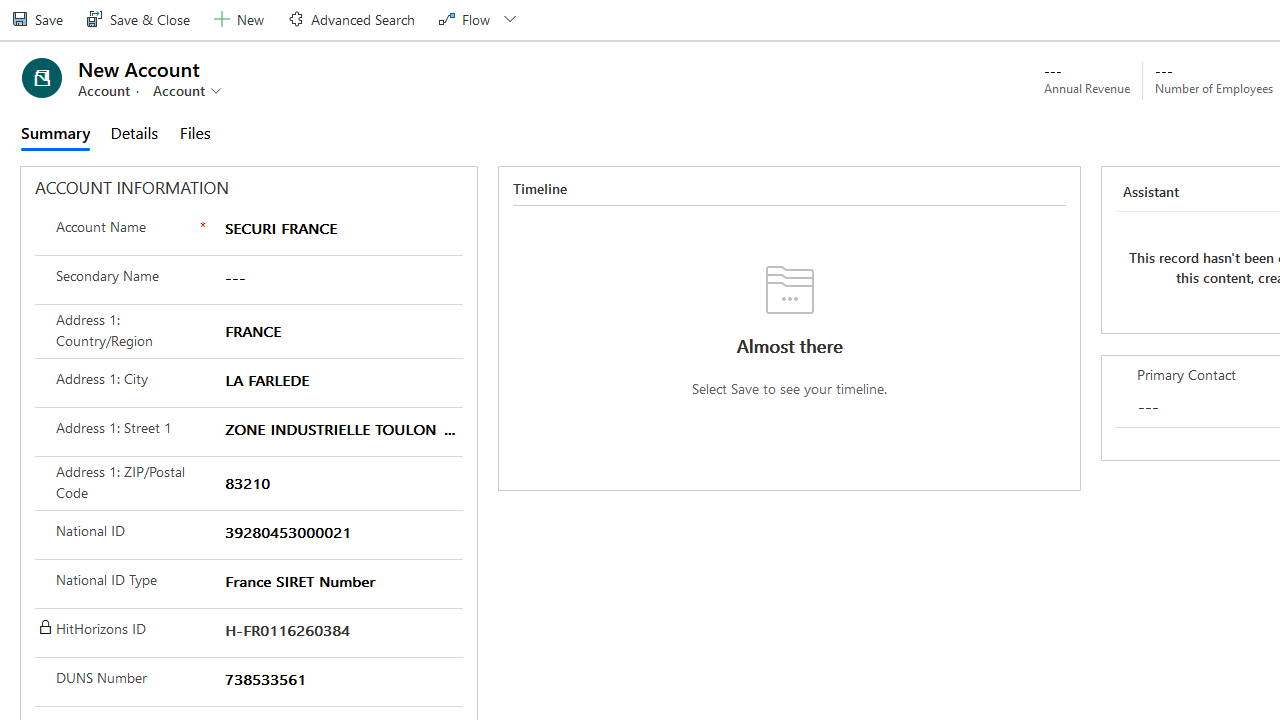 Snapshot 3 of HitHorizons for Dynamics 365