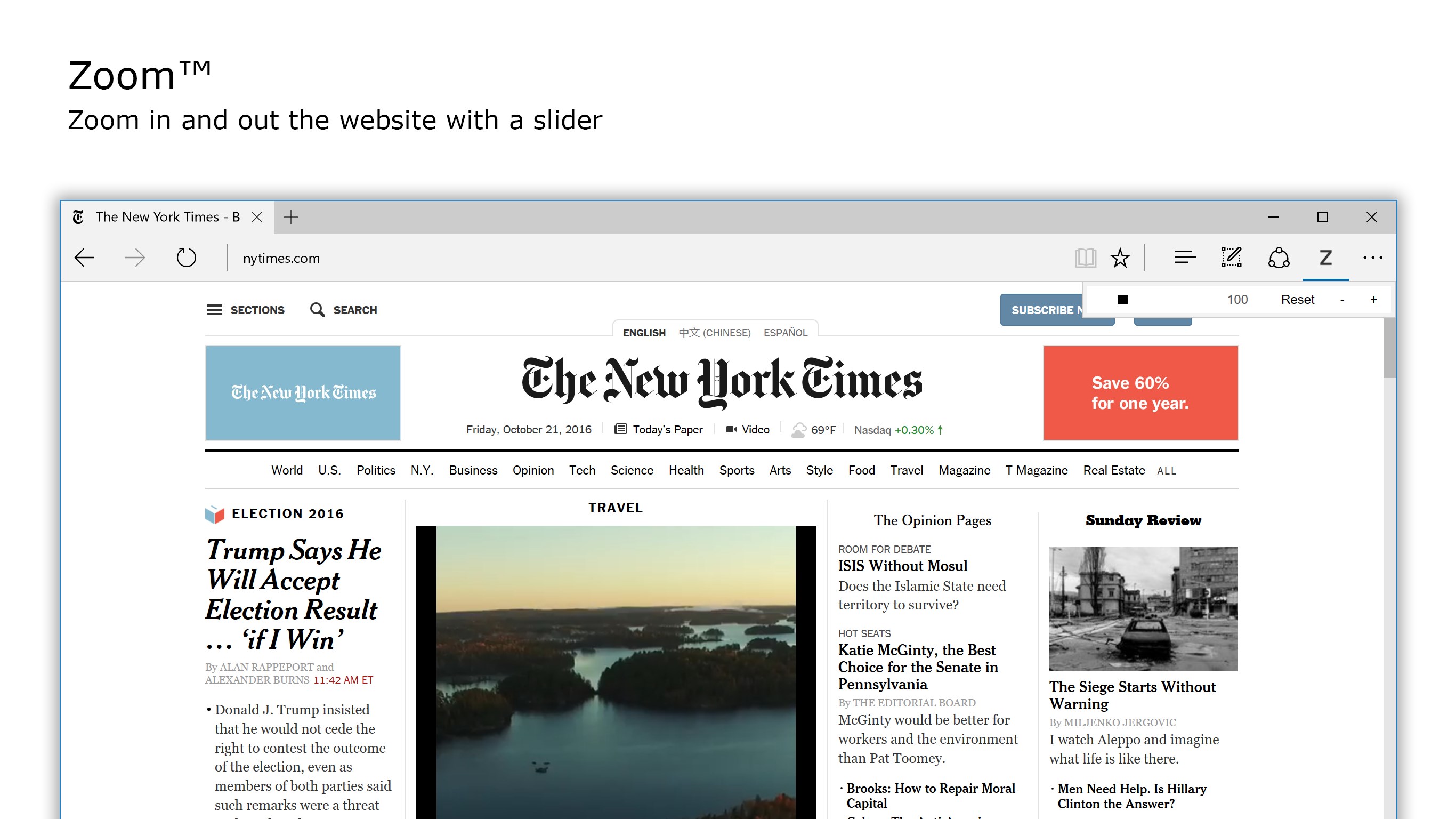 Zoom for Microsoft Edge for Windows 10