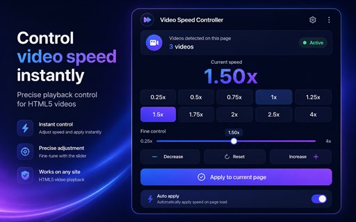 Video Speed Controller - Universal... Stats, Downloads & Safety Check ...