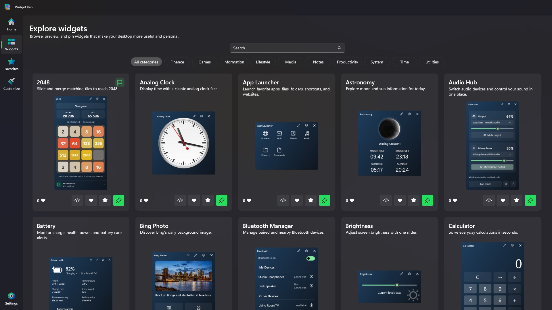 Widget Pro screenshot