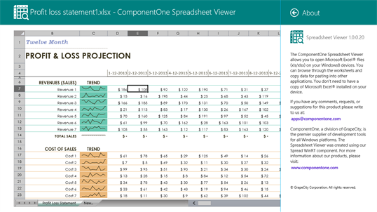 ComponentOne Spreadsheet Viewer screenshot 5