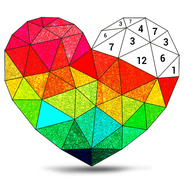 Poly Art Glitter - Color By Number