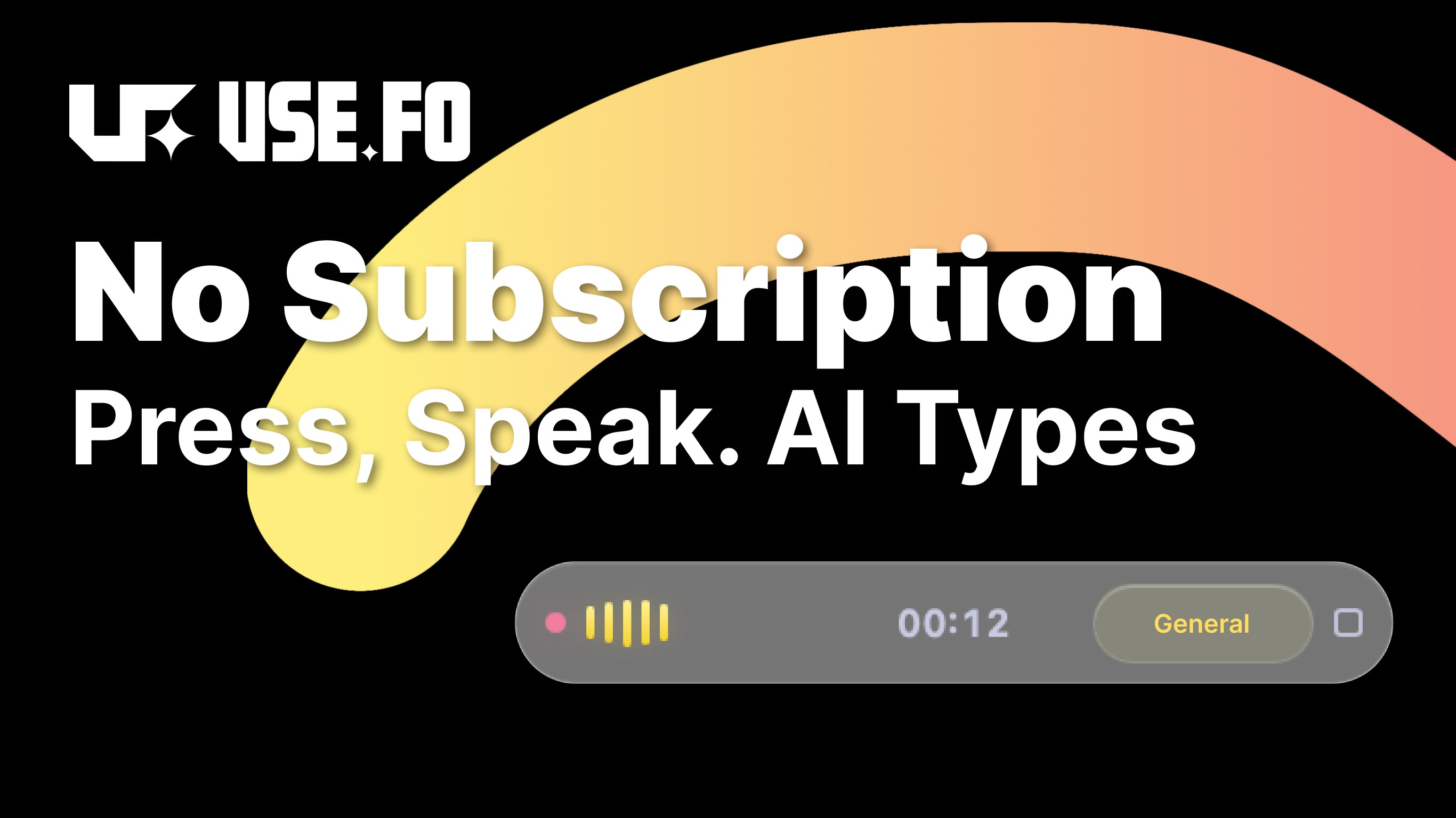 use.fo - AI Voice Typing: Voice to Text & Sound to Text Writer screenshot