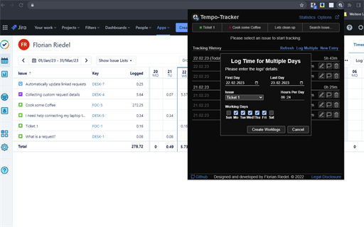 Tempo-Tracker: Jira Tempo Time Tracking