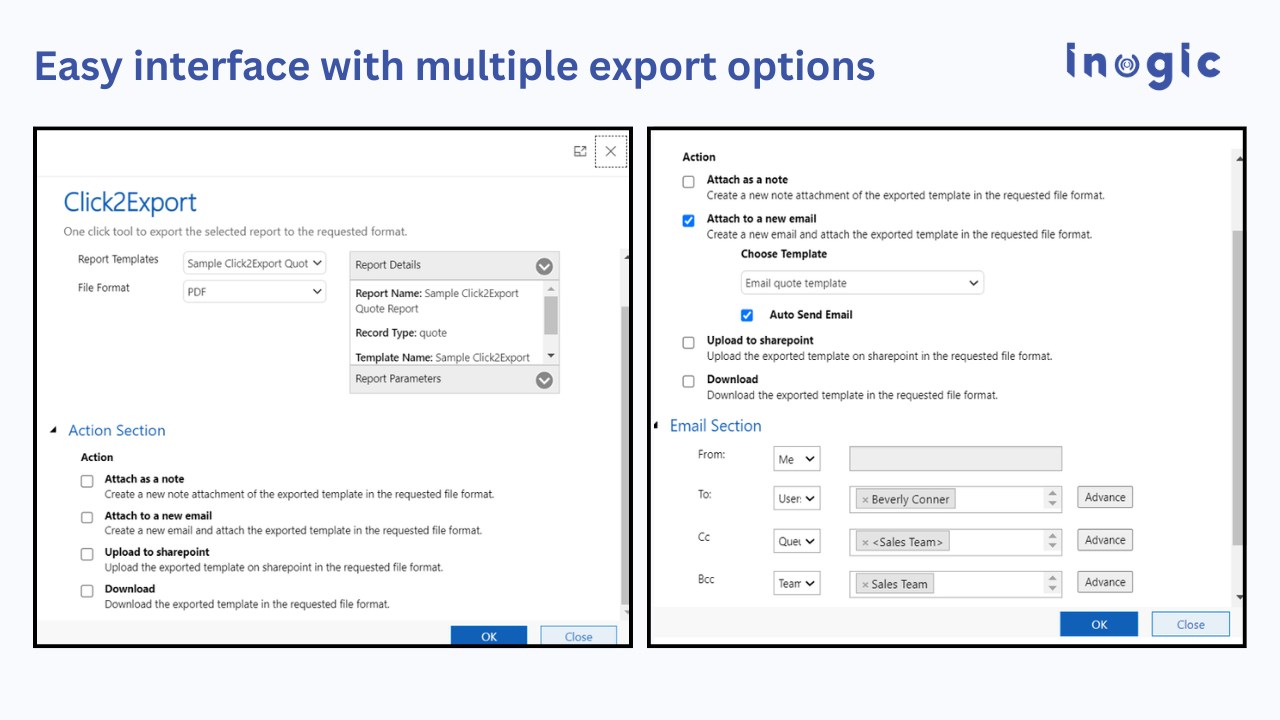 Snapshot 3 of Export and Attach Dynamics 365 CRM Reports/Documents Templates to Email - Click2Export
