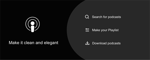 Podcasts - A player, downloader, transcriber marquee promo image