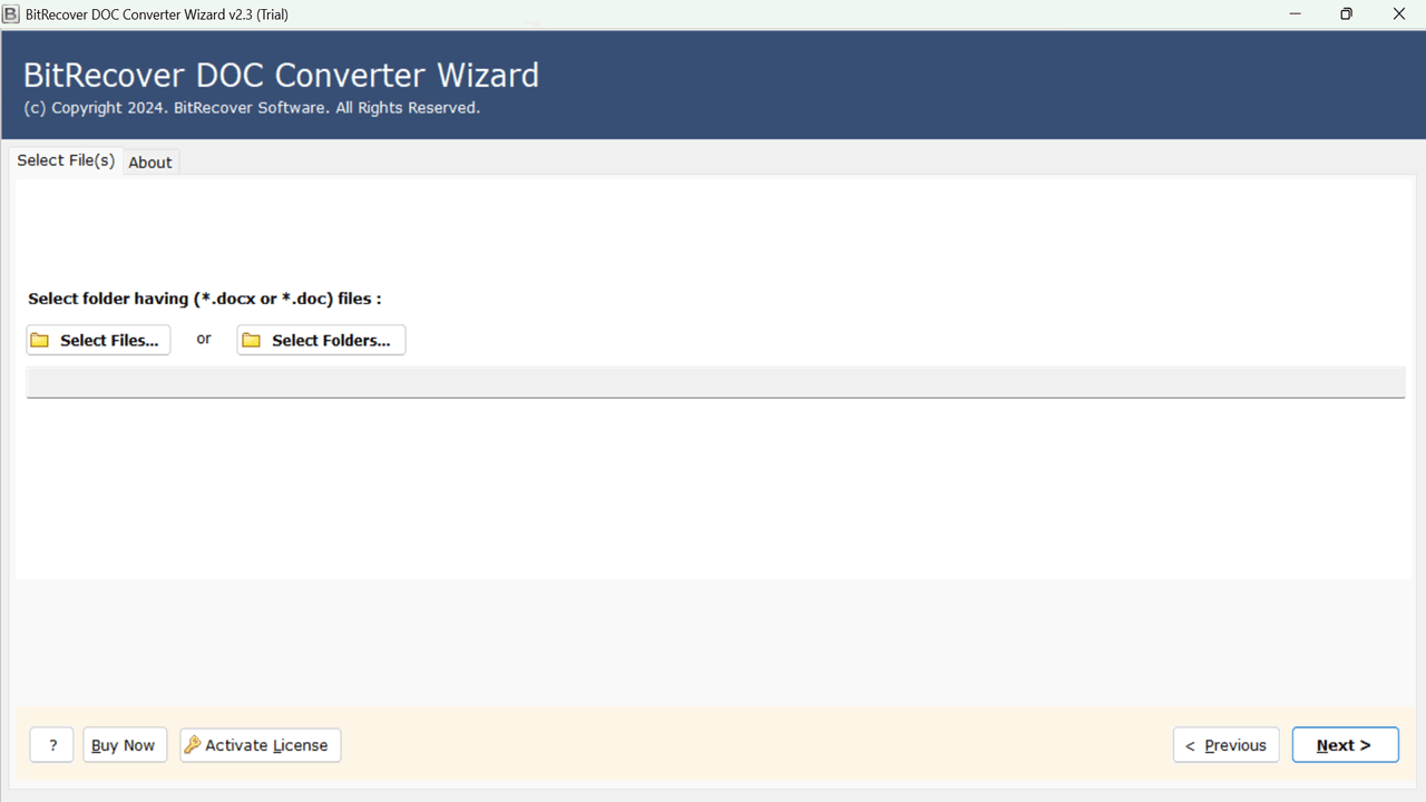 Snapshot 3 of BitRecover for DOC to RTF Converter