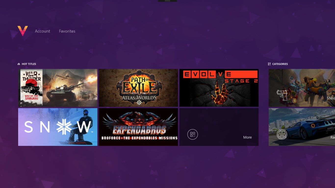 Vortex Cloud Gaming for Windows 10 Mobile