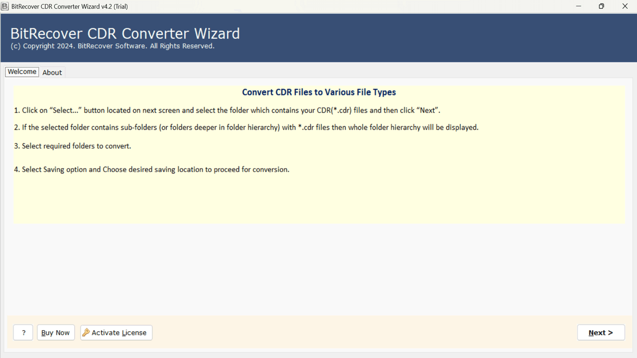 Snapshot 2 of BitRecover CDR to PDF Converter