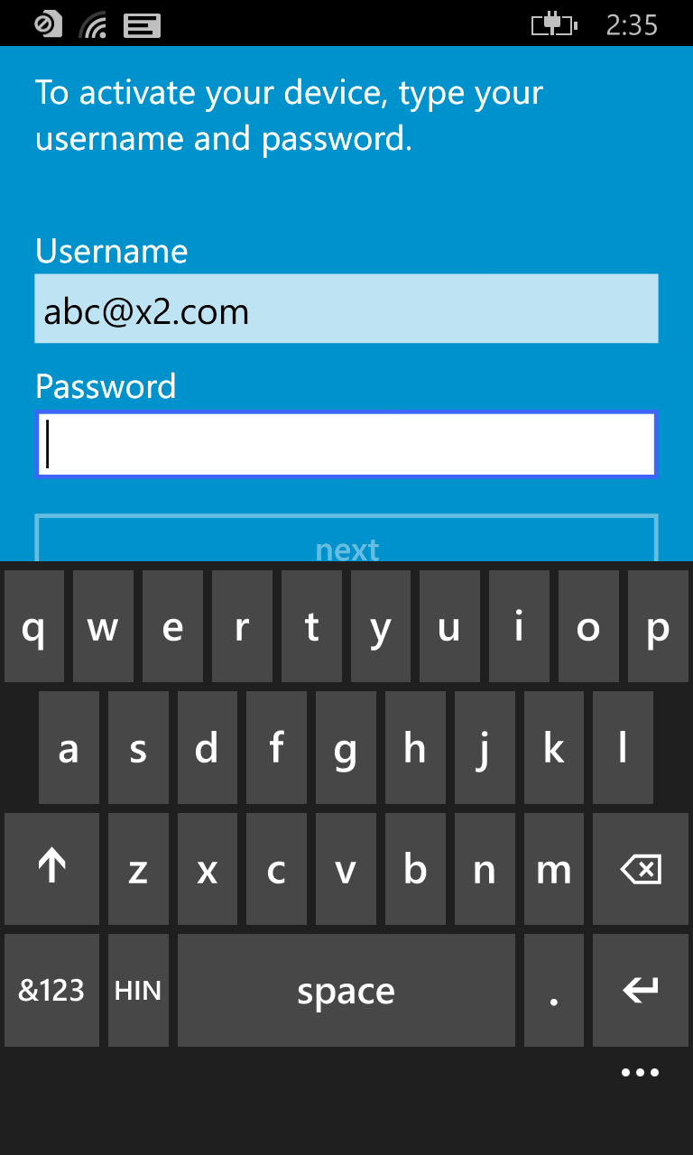 BlackBerry UEM Client Screenshot