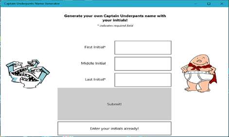 Captain Underpants Name Generator Screenshots 1
