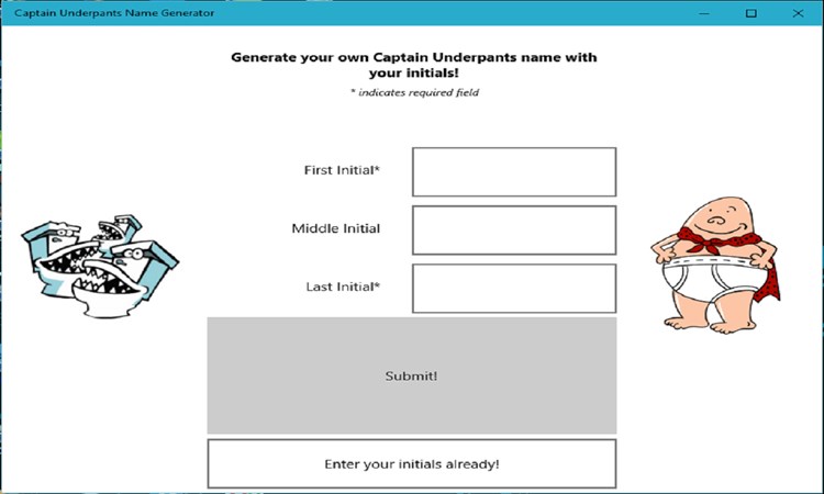Captain Underpants Name Generator / Windows - AppAgg.