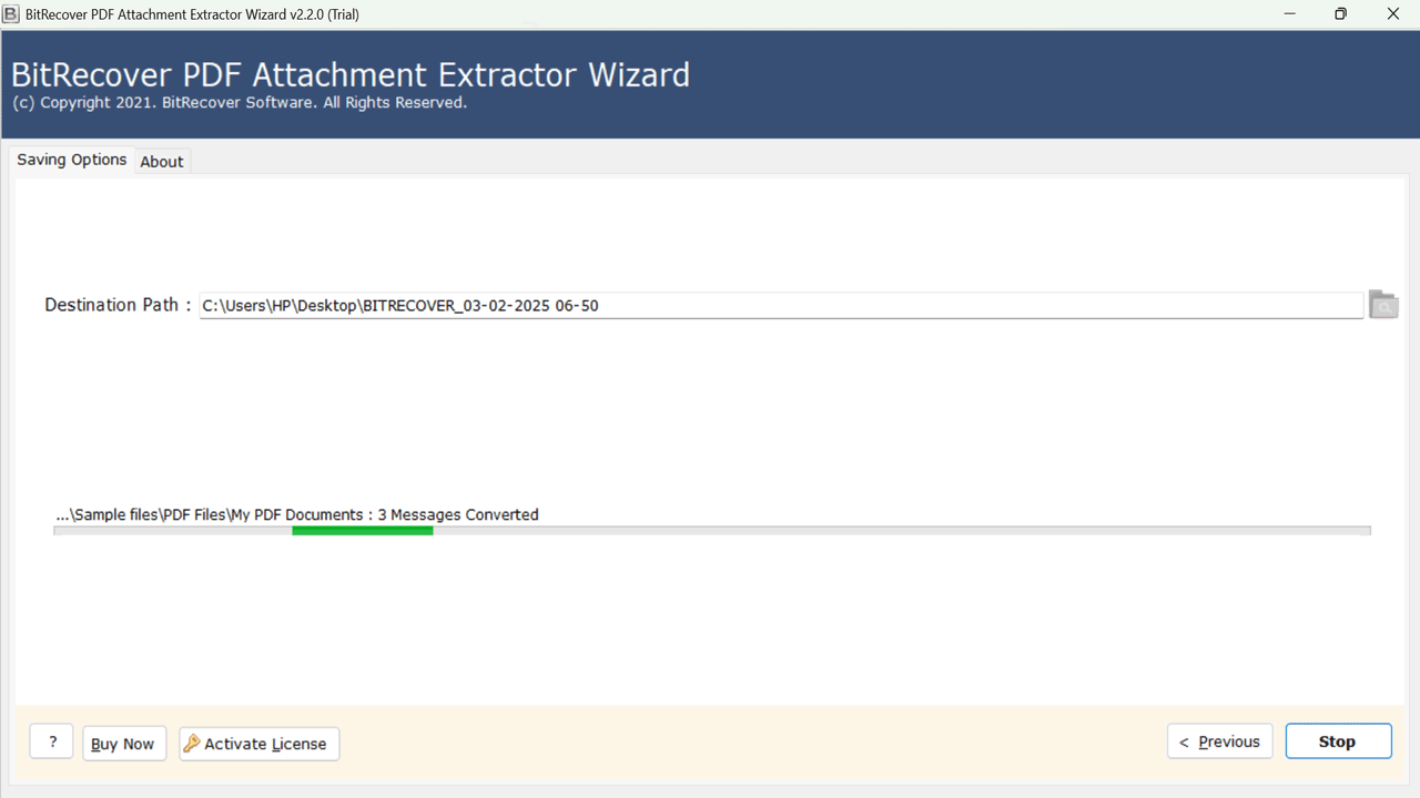 Snapshot 6 of BitRecover PDF Attachment Extractor