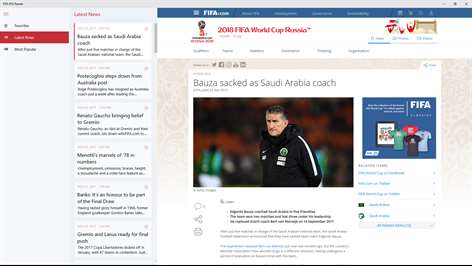 FIFA RSS Reader Screenshots 1