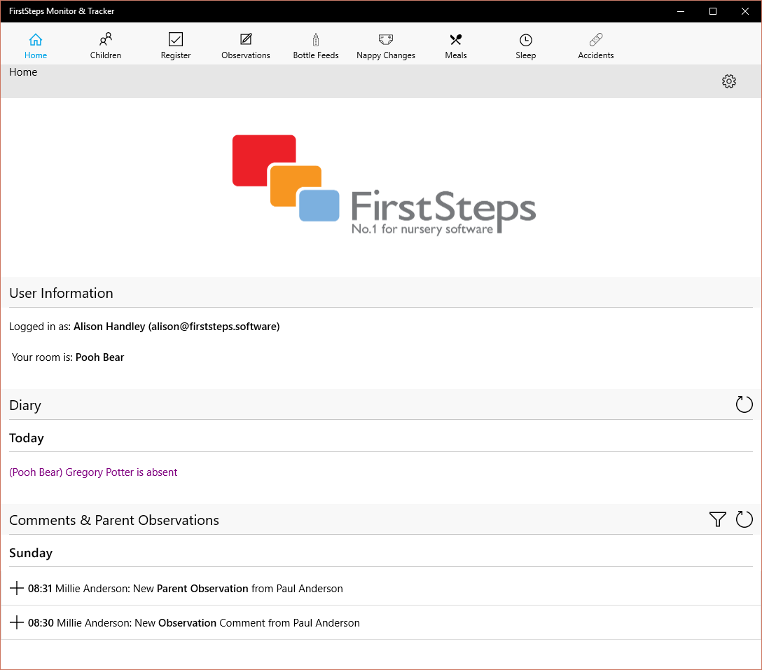 FirstSteps Monitor & Tracker for Windows 10