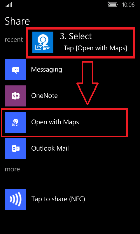 Open with Maps screenshot