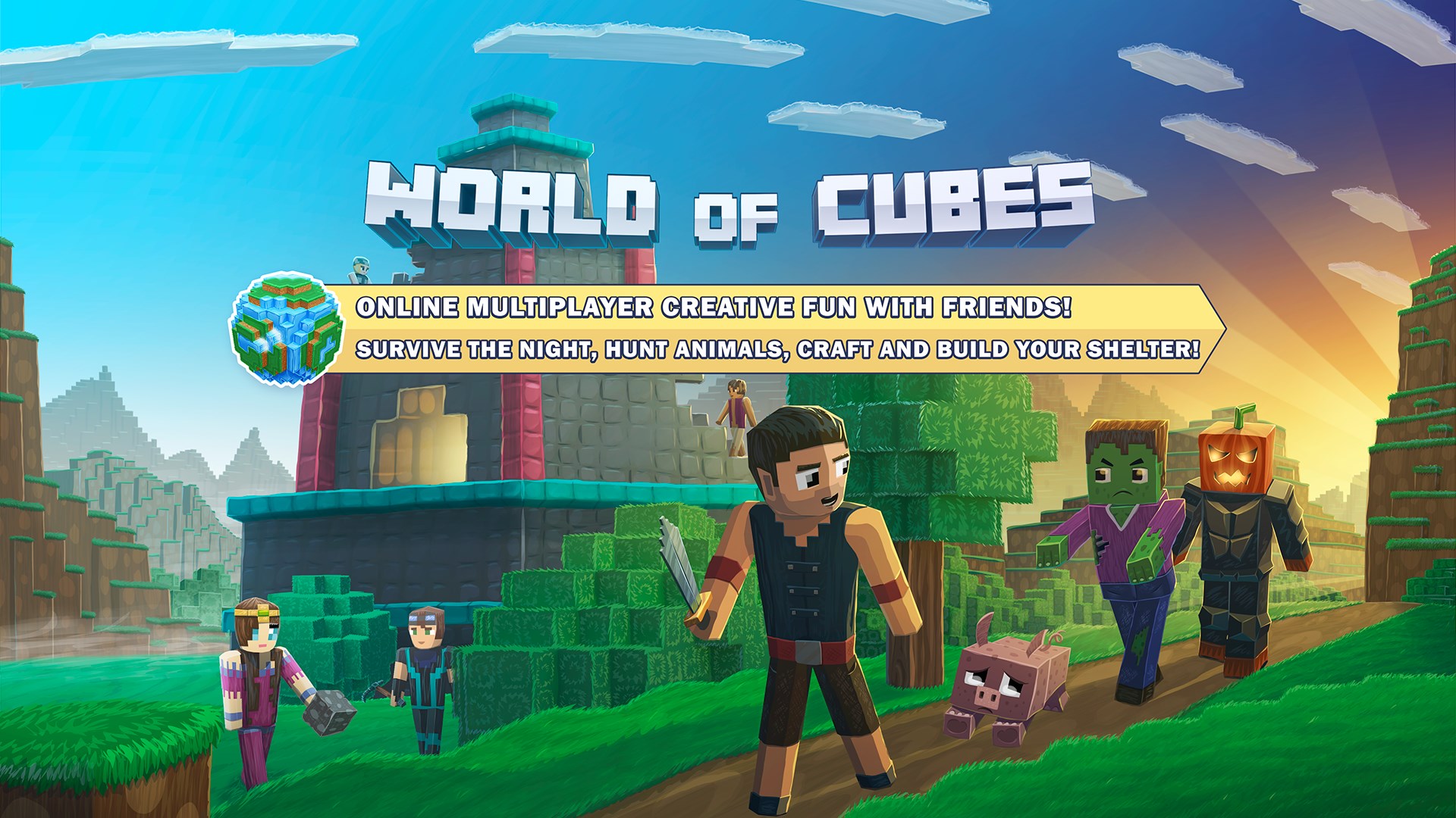 Recevoir World Of Cubes Survival Craft Microsoft Store Fr Fr