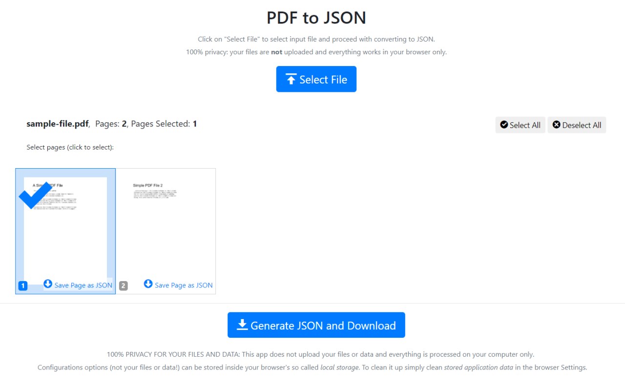 PDF to JSON (by PDFLite.co)