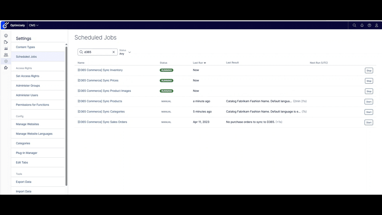 Snapshot 6 of Optimizely DXP & eCommerce Connector for Microsoft Dynamics 365 Supply Chain Management & Commerce