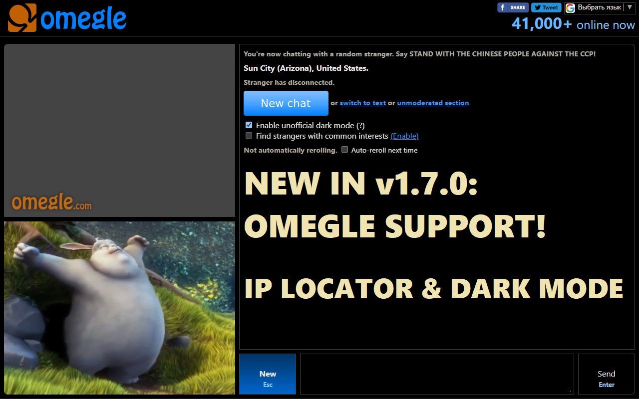 Videochat Extension - IP Locator for Omegle