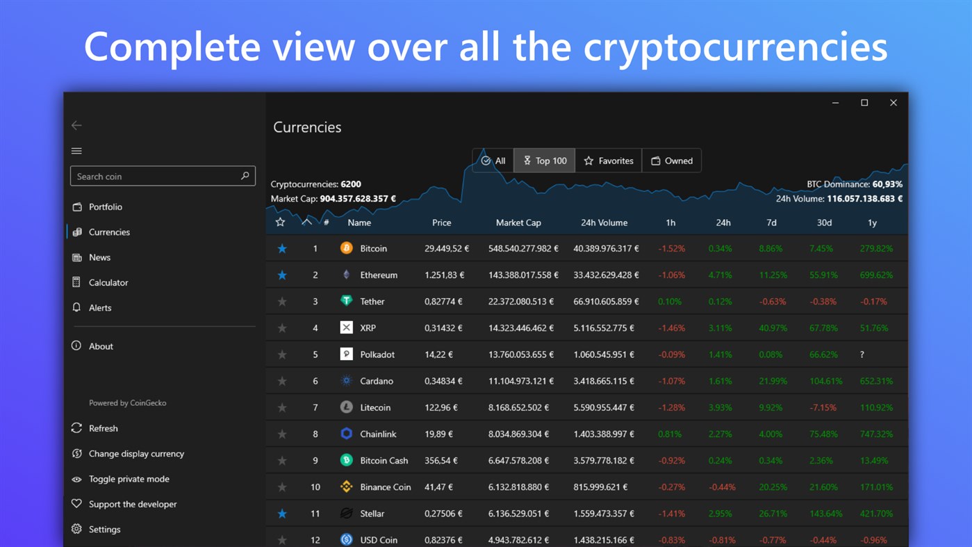 #1. Coini ― Bitcoin / Cryptocurrencies (Windows) 由: Timo Partl