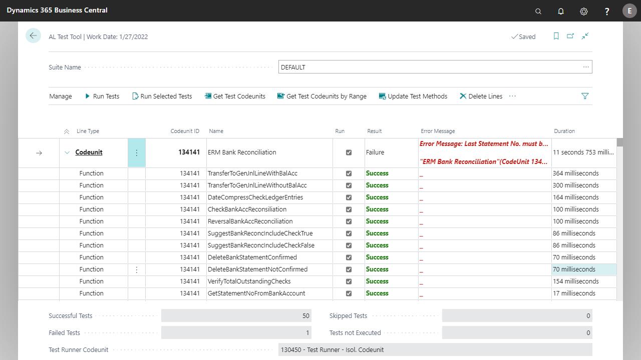 Snapshot 1 of Test Runner