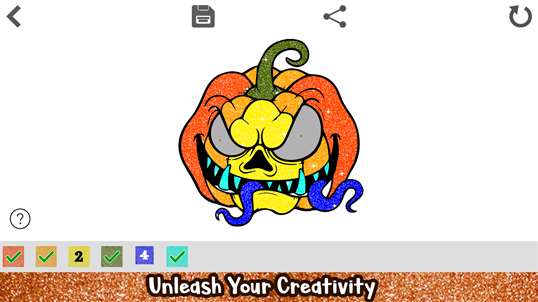 Halloween Glitter Color by Number: Adult Coloring Book screenshot 4
