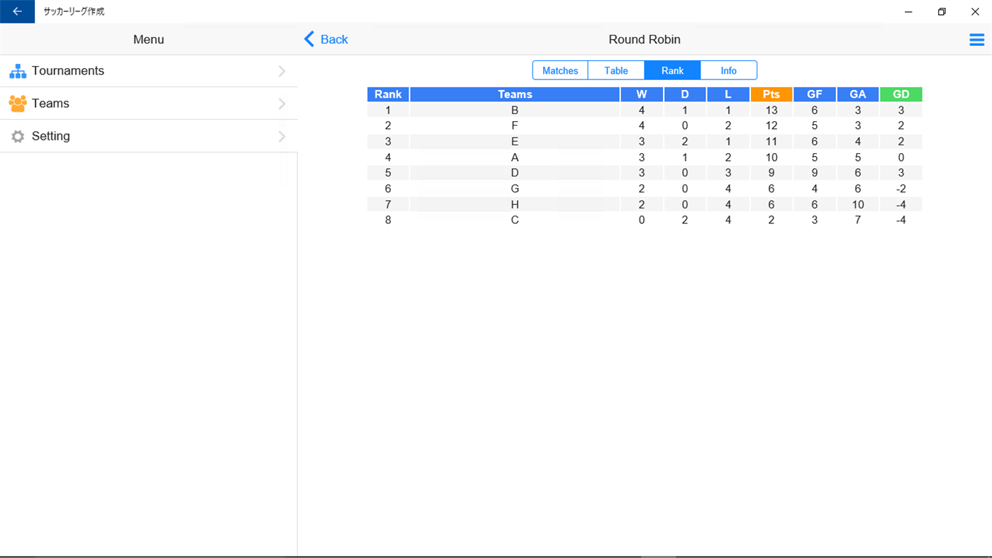 #2. Football Tournament Maker (Windows) Podle: eniblo
