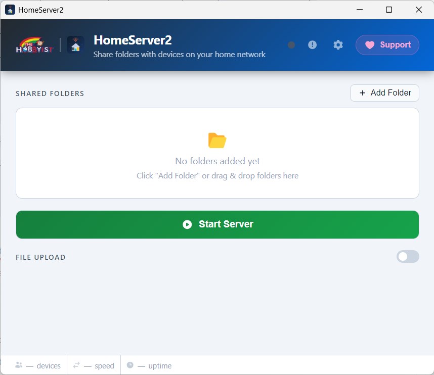 HomeServer screenshot