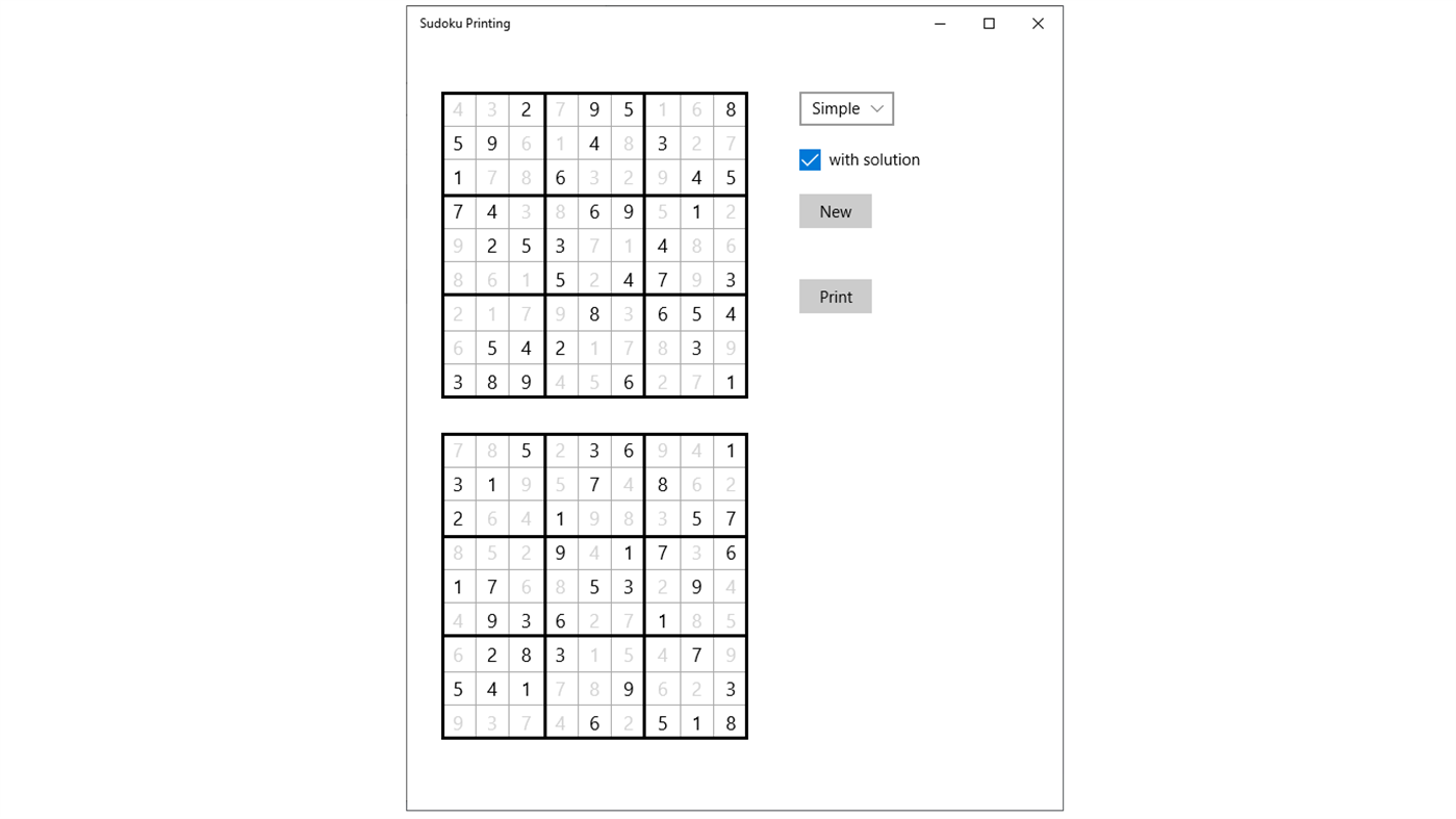 #3. Sudoku Printing (Windows) By: Nikita Kultin